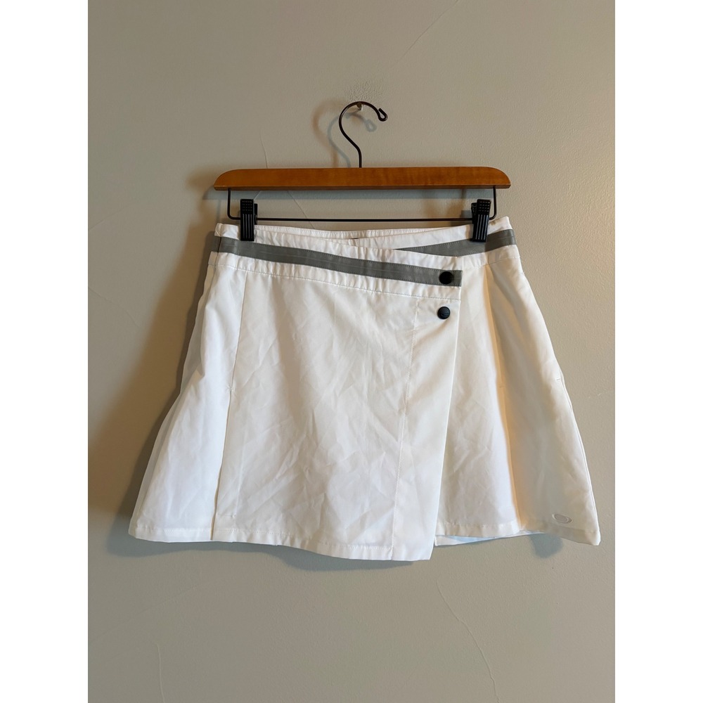 Oakley Womens White Pleated Golf Skort Size 0 Activewear Tennis Skirt Wrap Front